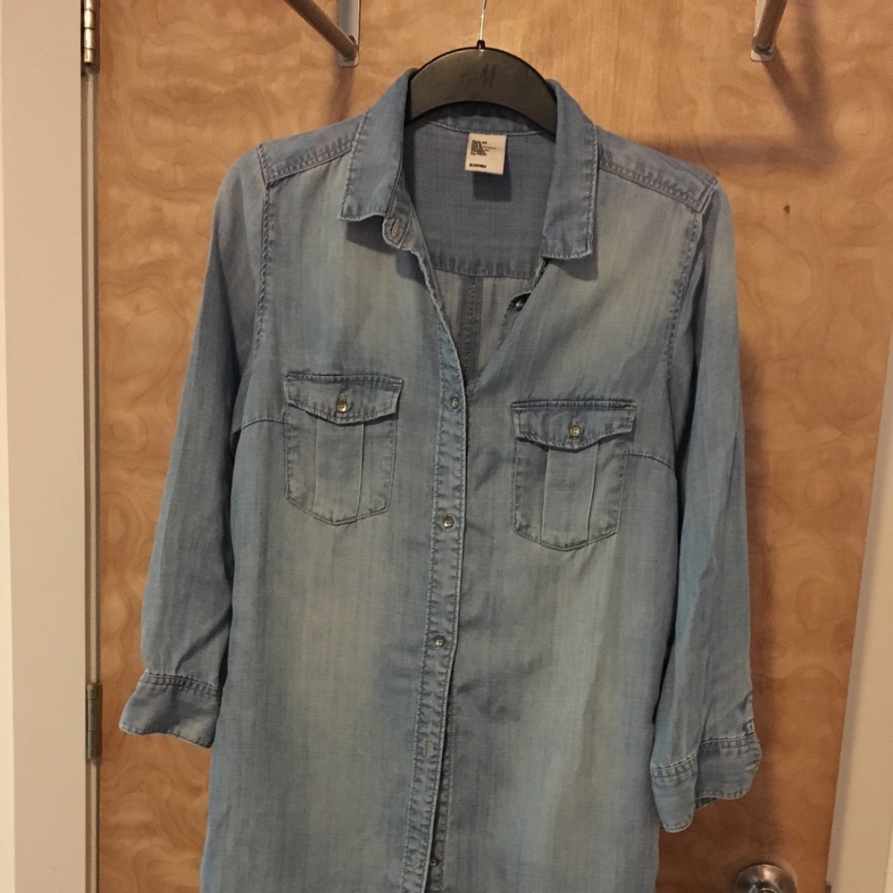 H&M 3/4 sleeve long Denim Shirt .. with pockets